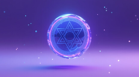悬浮紫空六芒星魔法阵