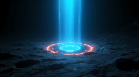 幽蓝光柱降临异星地表