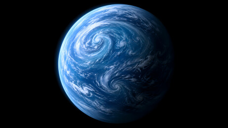 蓝色星球旋涡深空3D图