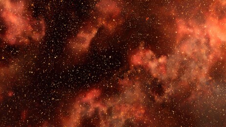 深空红橙星云密集恒星宇宙场景