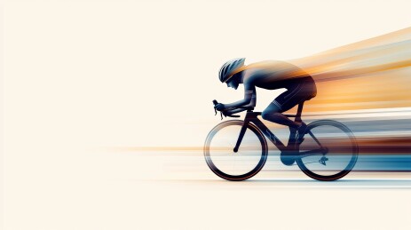 公路自行车骑行插画