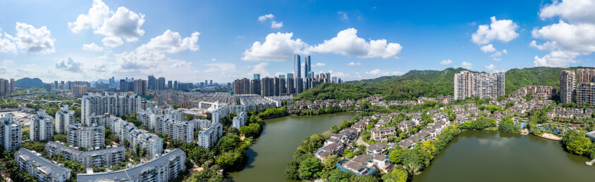 深圳市龙华区别墅建筑群航拍大全景