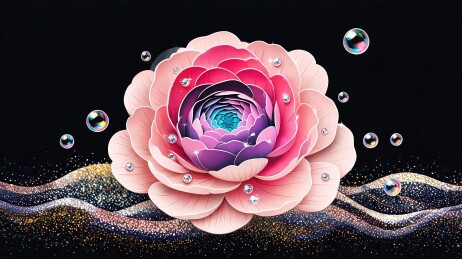 花卉流沙轻奢商业海报背景