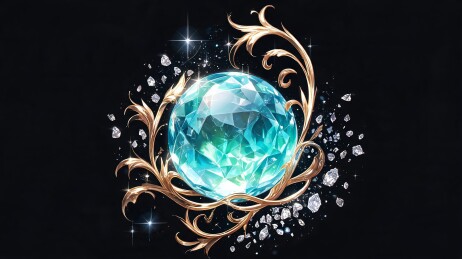 鎏金藤蔓海蓝宝珠宝轻奢背景