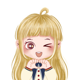 卡通手绘儿童小女孩表情包笔芯爱心眨眼插画