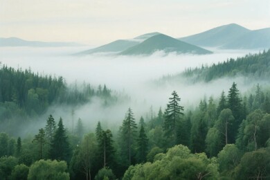 山林云雾风景图