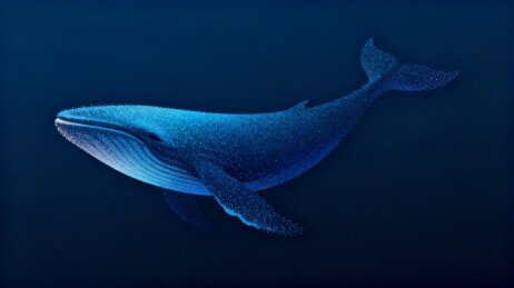 星光粒子蓝鲸深海梦幻插画