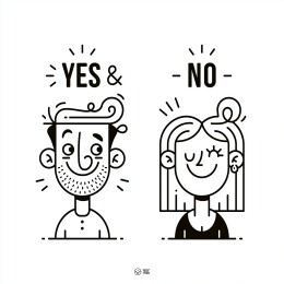 Yes/No二选一选择题扁平风格矢量插画