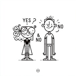 Yes/No 二选一矢量可爱扁平插画
