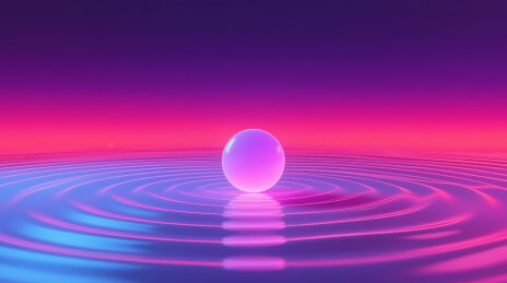 紫球悬浮蓝波赛博幻境