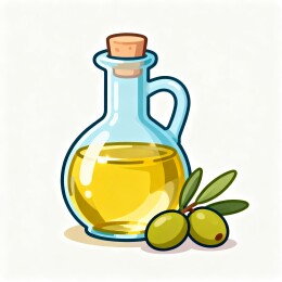 玻璃油壶橄榄美食卡通插画