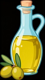 玻璃油壶橄榄美食卡通插画