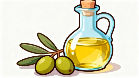 玻璃油壶橄榄美食卡通插画