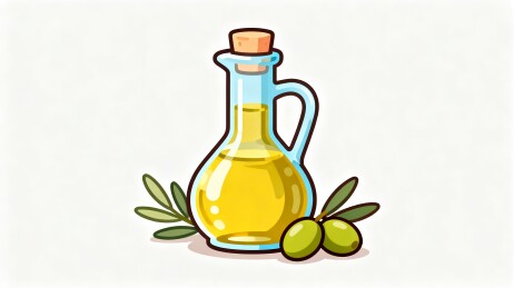 玻璃油壶橄榄美食卡通插画