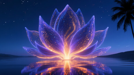 星光紫莲夜空绽放