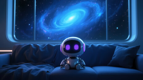 紫眼机器人静坐观星河