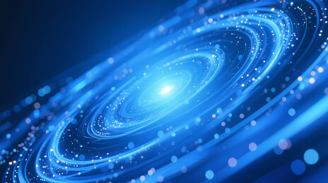 璀璨蓝光螺旋星系未来意境