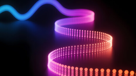 蓝紫橙红渐变 LED 灯带
