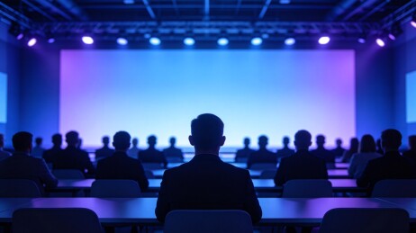会议厅内众人聆听演讲