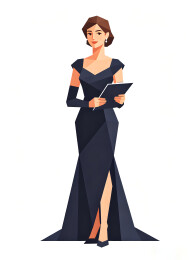 白色背景卡通女性角色插画素材