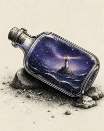 玻璃瓶中的星海灯塔