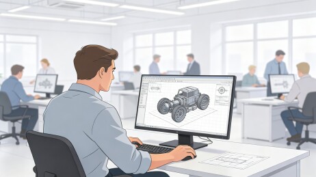 办公室3D设计团队协作全景