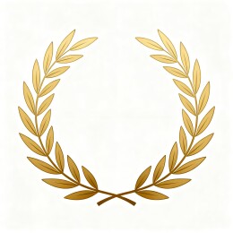 金色月桂环荣誉徽章边框