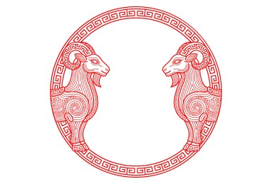 羊矢量插图