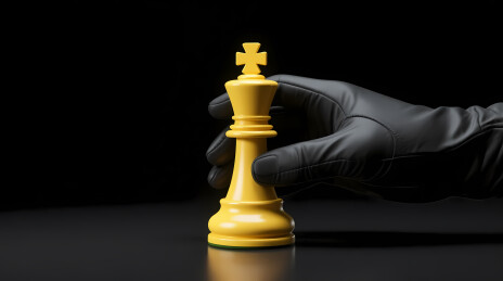黑手套紧握金色王棋