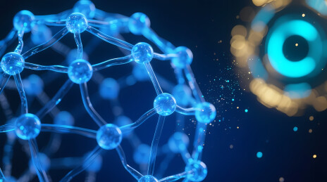 幽蓝分子网络与悬浮发光眼球