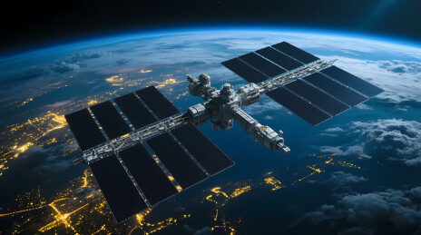 国际空间站俯瞰地球夜景