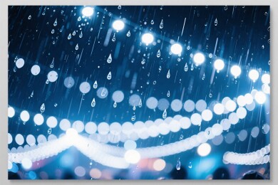 雨夜灯光串灯氛围图