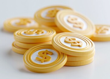 金币堆叠美元符号