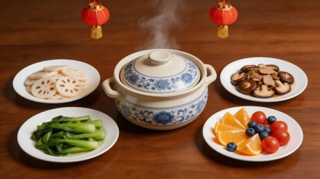 中式餐桌美食摆盘