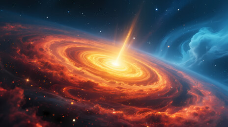 炽热螺旋星系宇宙奇观