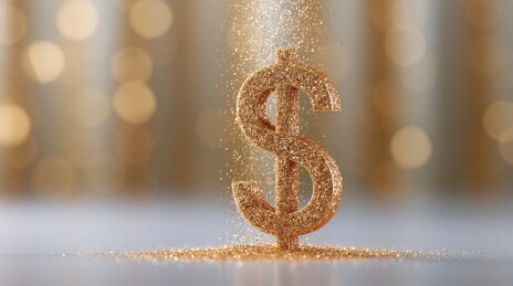金色美元符号闪耀颗粒