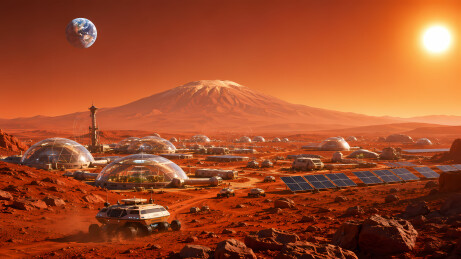 火星殖民地全景3D渲染图