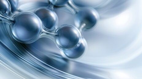 3D微观透明蓝色分子结构水分子生物科技背