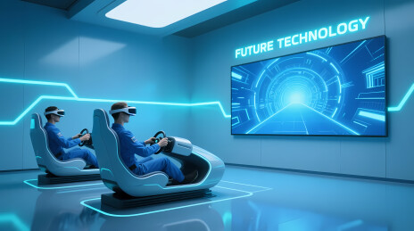双人 VR 体验舱未来科技场景