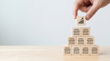 放置业绩增长木块连锁门店扩张概念