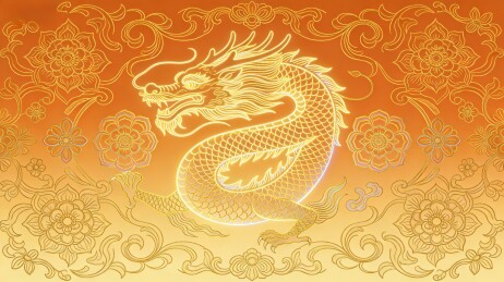 金色龙纹装饰图案