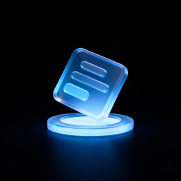 文本列表玻璃发光立体图标