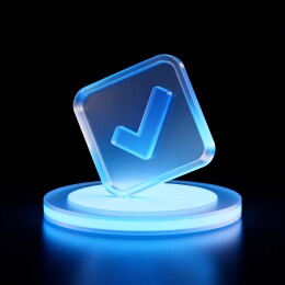 文本列表玻璃发光立体图标