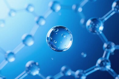 蓝色水滴与分子结构