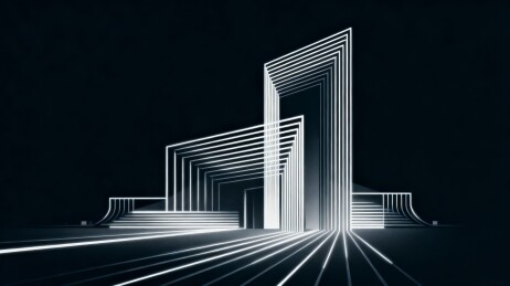 光效描绘现代抽象建筑背景