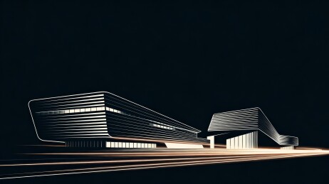 光效描绘现代抽象建筑背景