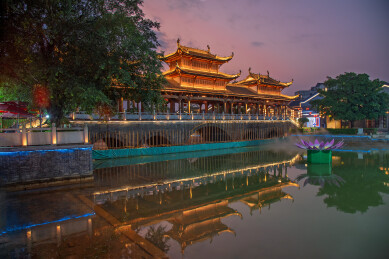广西崇左太平古城夜景