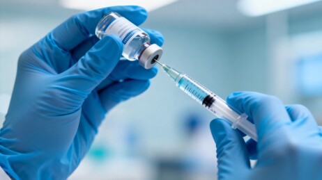 医护人员注射疫苗操作
