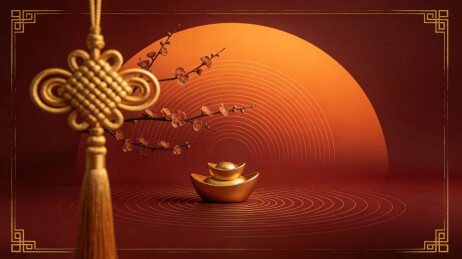 中式新年富贵祥瑞意境图