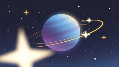 梦幻星系行星插画